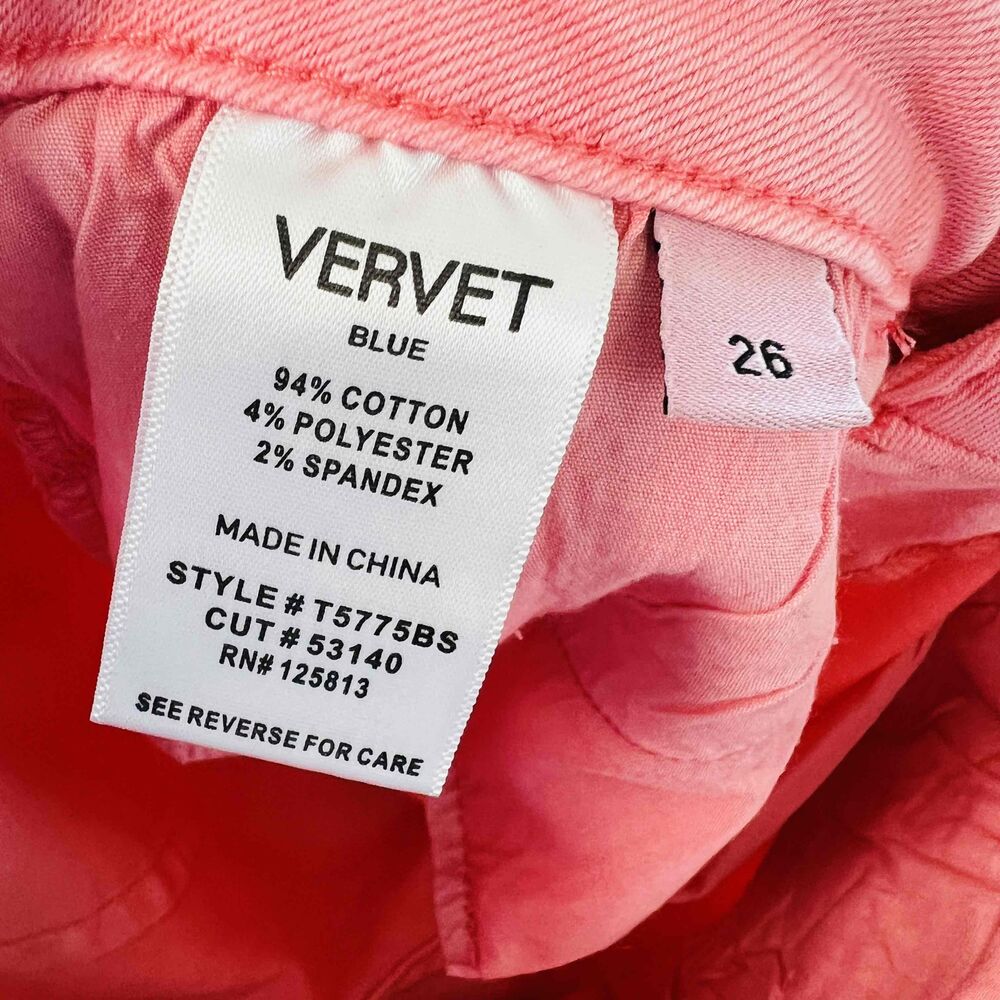 Vervet Blue Pink High Rise Wide Leg Belted Denim Jeans Size 26 NEW - Picture 11 of 12